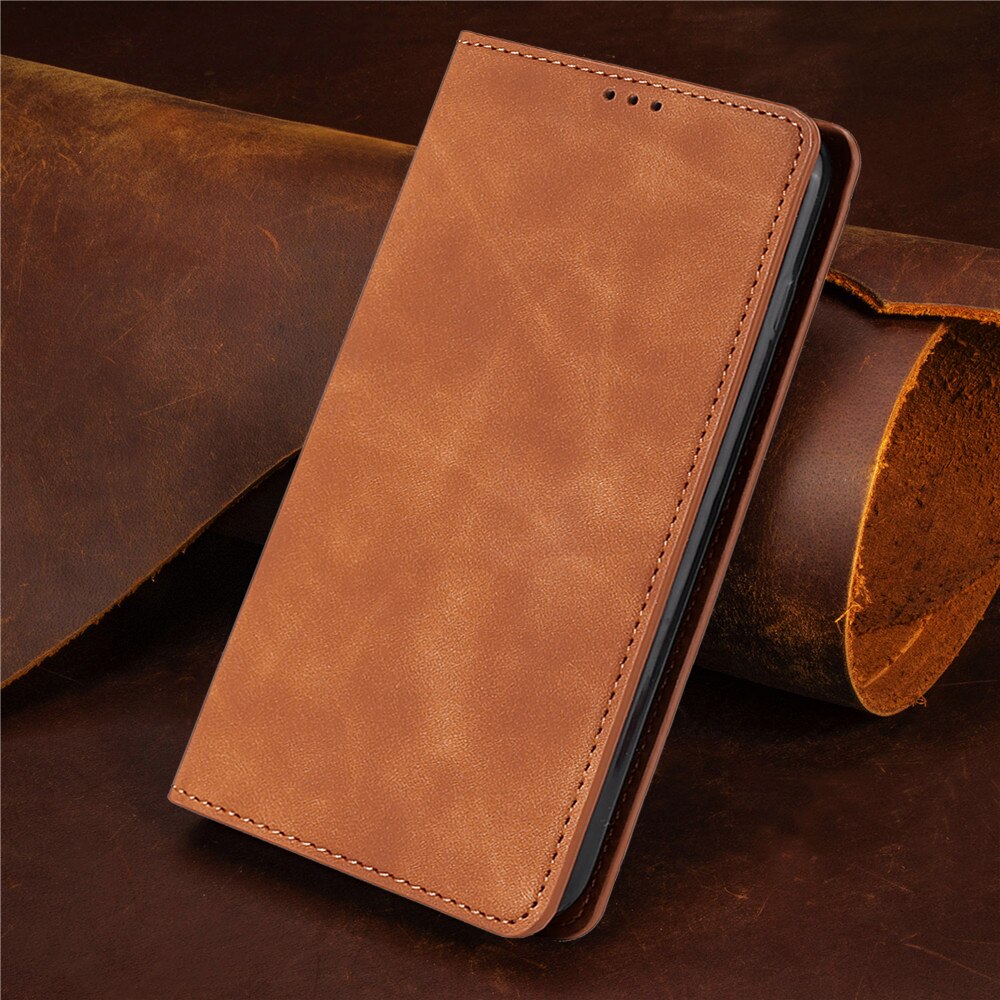 Para huawei honor 9 lite caso capa de couro magnético flip carteira caso do telefone para coque huawei honor 9 lite LLD-L31 9 lite casos: Light Brown