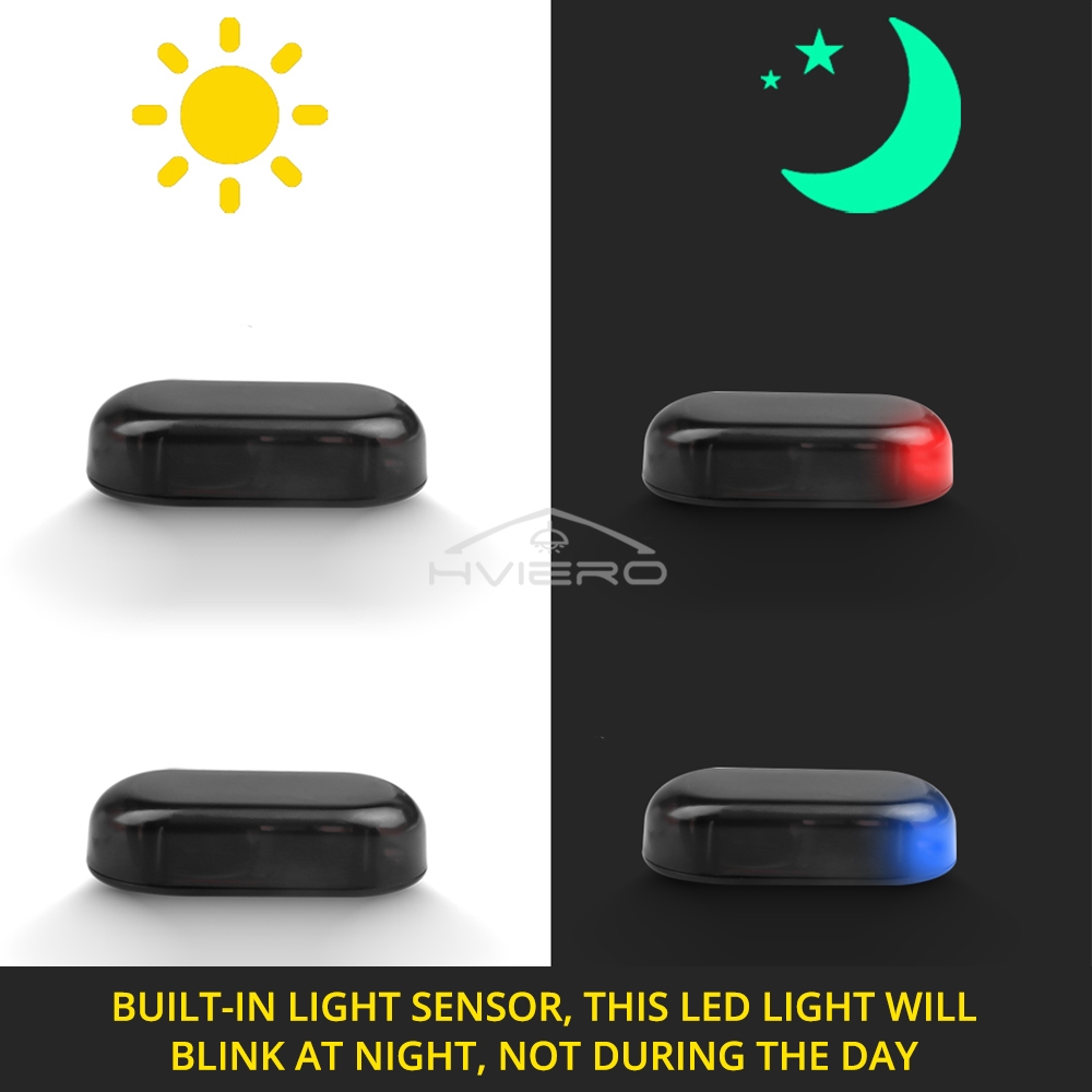 1 Stuks Auto Nep Beveiliging Licht Zonne-energie Gesimuleerde Dummy Alarm Draadloze Waarschuwing Anti Diefstal Voorzichtigheid Lamp Led Knippert Imitatie