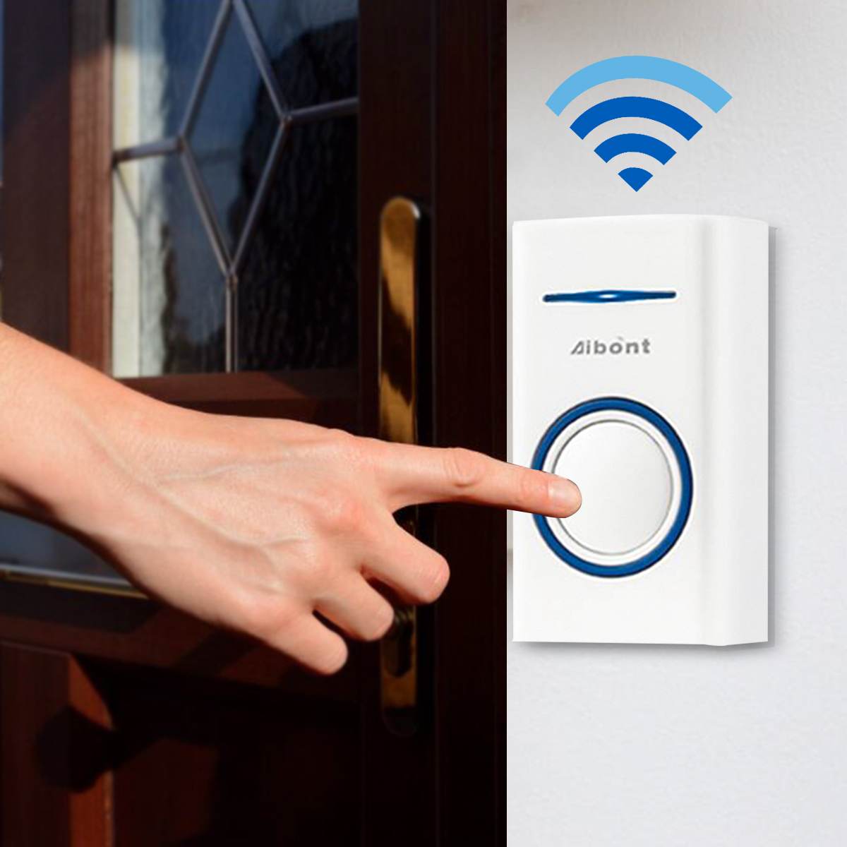 45 polyfoniska ringsignaler trådlös dörrklocka 200m sortiment us eu uk au plug home intelligent dörrklocka ringsignal 1 knapp mottagare