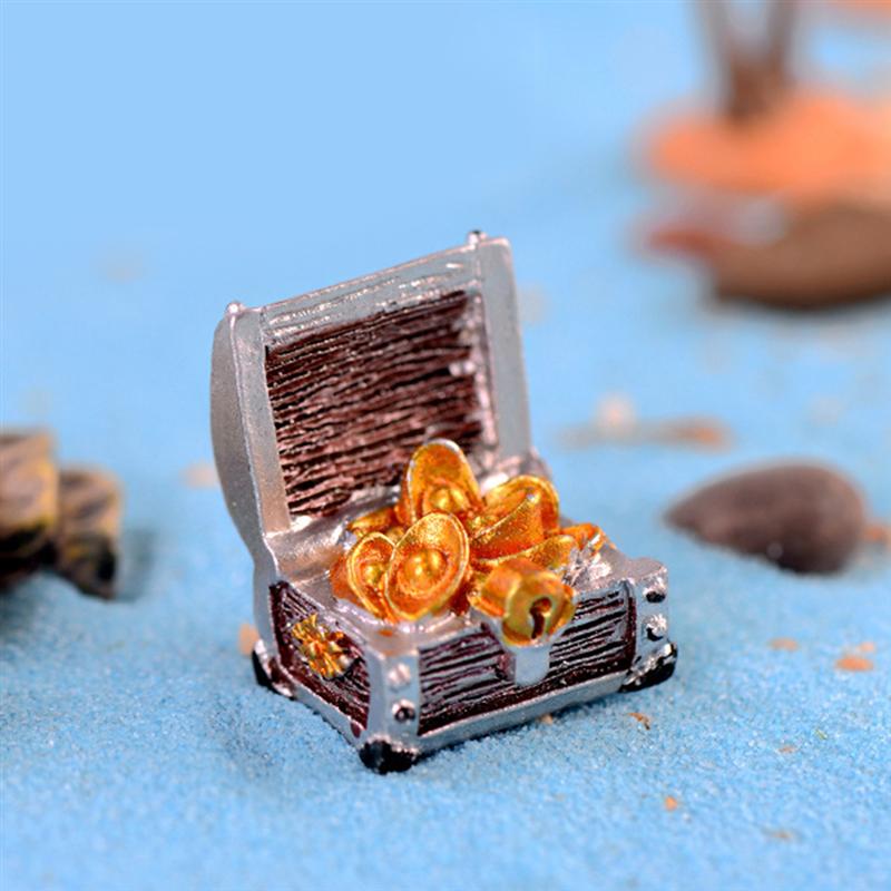 4Pcs Miniature Treasure Box Practical Miniature Durable Treasure Box Undersea Decoration Jewelry Chest for Aquarium Fish Tank