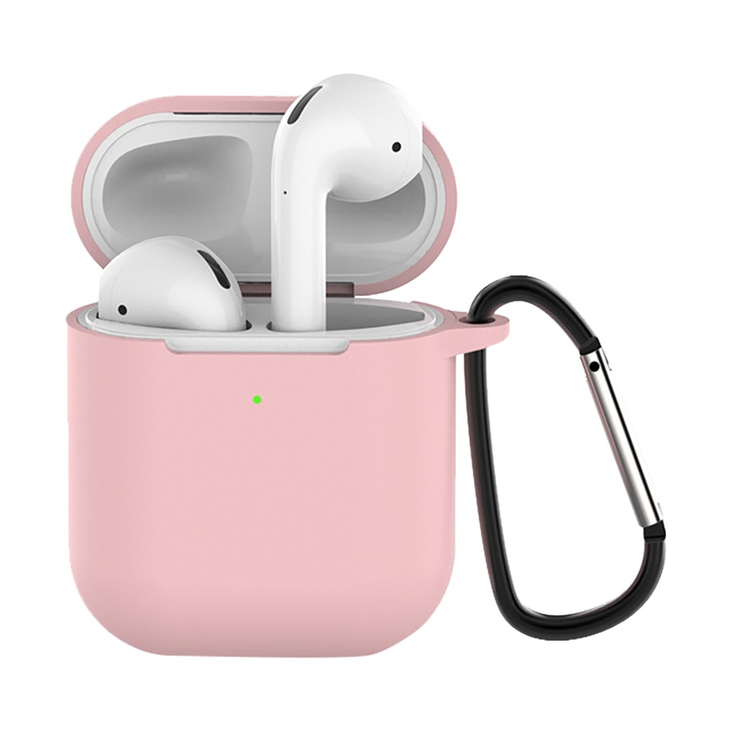 Para AirPods funda de silicona funda protectora antipérdida funda de piel para Apple AirPods 2 con gancho para la oreja y sin gancho para la oreja