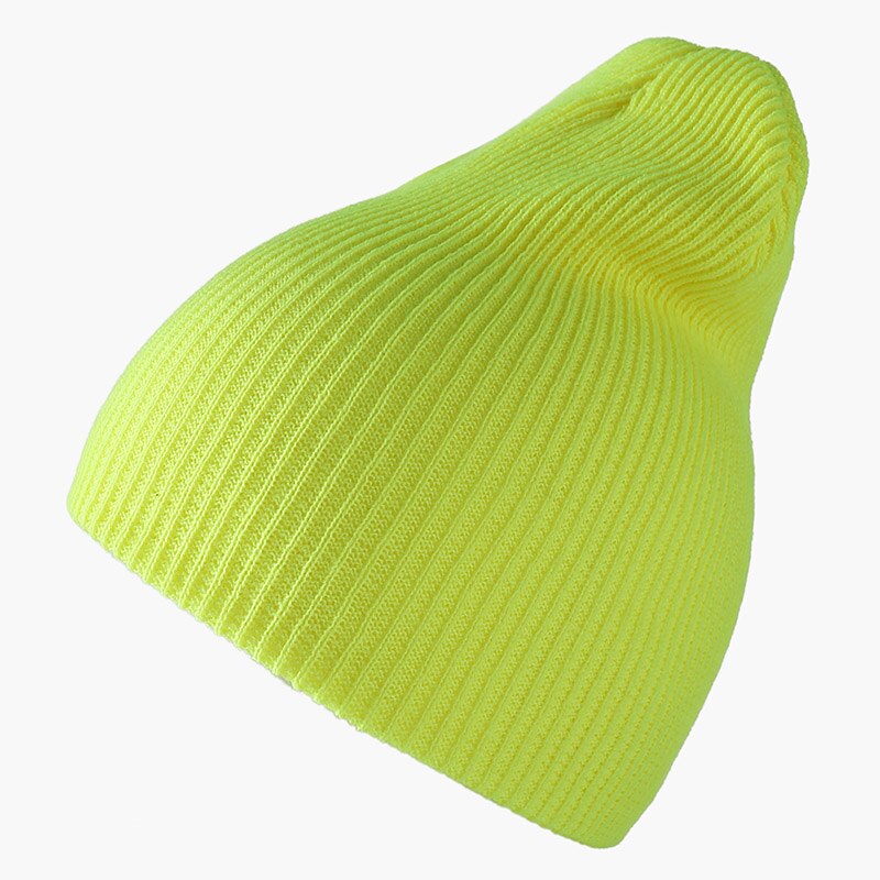 Wintermuts voor dames, meisjesmutsen, damesmutsen, herenmutsen, herfstmuts, zachte warme muts, effen kleur, unisex mutsen: Fluorescerend geel