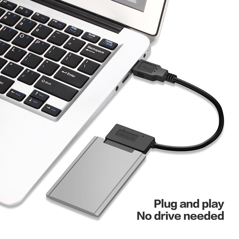 Adaptateur USB SATA USB 3.0 vers Micro SATA 7 + 9 câble 16Pin convertisseur de disque dur externe pour 1.8 "pouces Micro SATA SSD/HDD 23CM