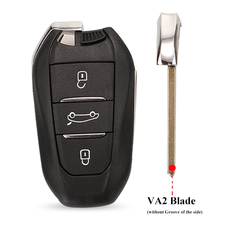 Jinyuqin Auto Afstandsbediening Sleutel Shell Voor Peugeot 308 308S 408 3008 4008 5008 508 Fit Citroen C3 C4 Ds 3 Knoppen Key Case Vervanging: with VA2 blade shell / for peugeot hole