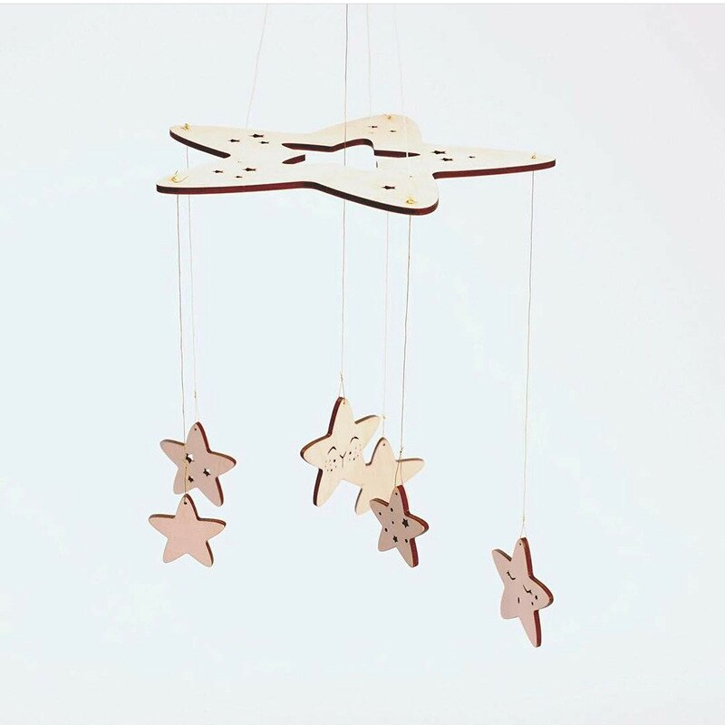 60cm * 23cm DIY Ins Nordic Wind Houten Ster Wind ChimesDecor Banner Babykamer Decoratie Beddengoed Bumpers Kids party Ballen Kids