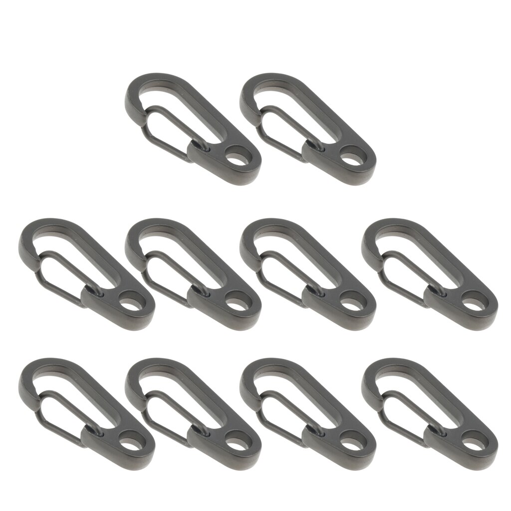 10Pcs Kleine Metalen Karabijnhaak Paracord Clips Snap Haken Met Vast Oog Gat Voorjaar Sluitingen Sleutelhanger Gespen En Accessoires Tool