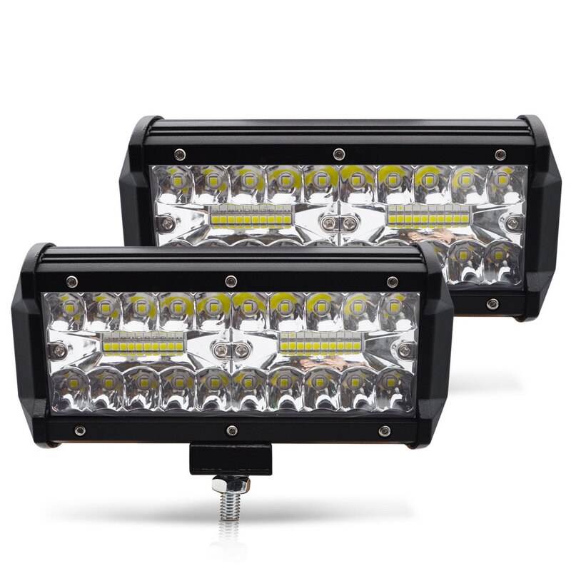 Safego-Barra de luz LED de trabajo de 3 filas, 6,5 ", 120W, para Tractor, barco, todoterreno, 4x4, ATV, SUV, motocicleta: 2pcs