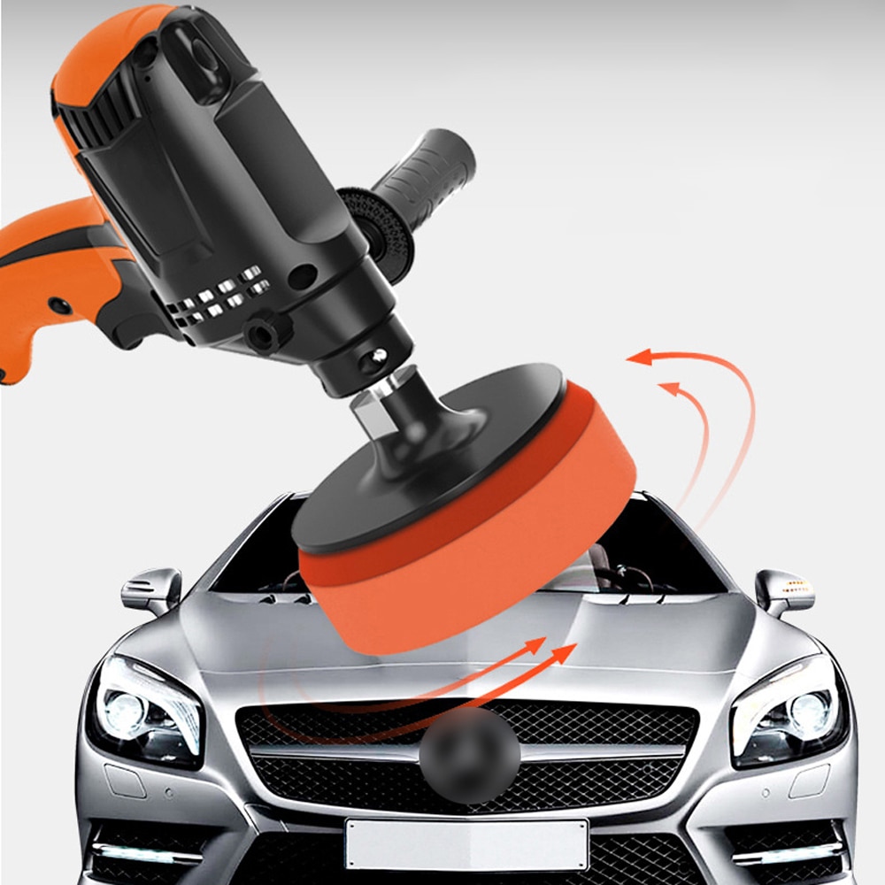 Enceradeira automotiva 220v, 980w, politriz elétrica com velocidade ajustável, máquina e acessórios de polimento