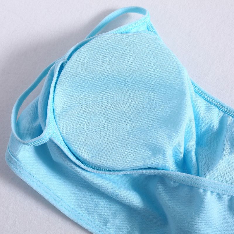 3pcs/Lot Young Girls Solid Soft Cotton Bra Puberty Teenage Breathable Underwear