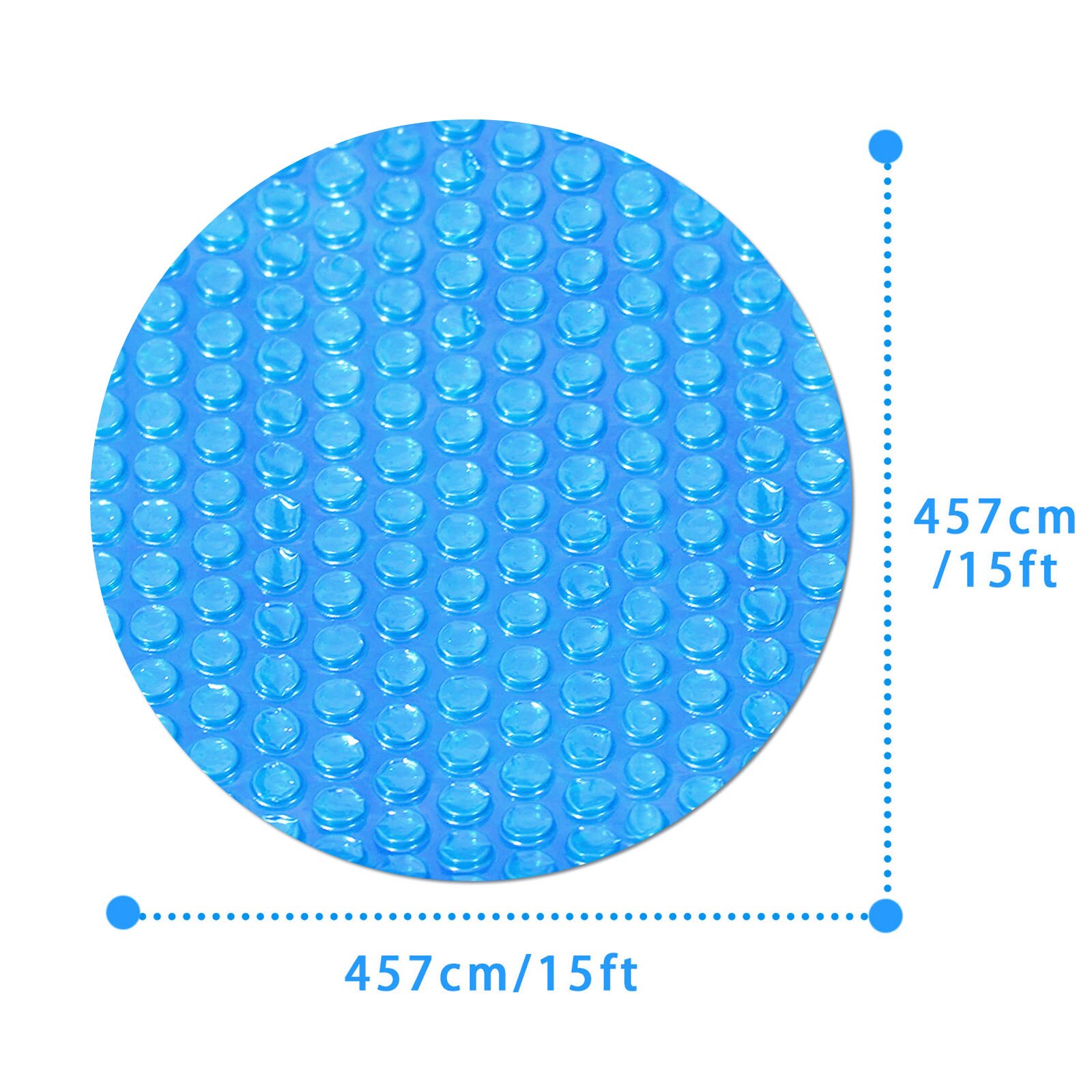 15ft Round Pool Solar Cover Rainproof Dust Covers Round Bubbles Protection Cloth for Inflatable Swimming Pool Above Ground Pool