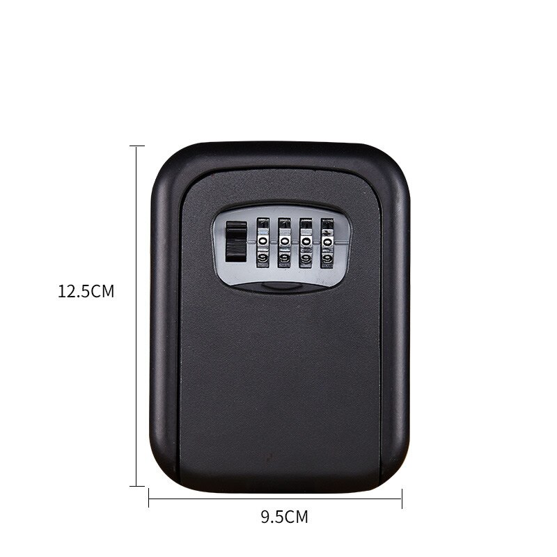 Metal Key Safe Storage Box with 4-Digit Password Lock Home Garage Apartment Spare Keys Hidden Secret Organizer Box: Black