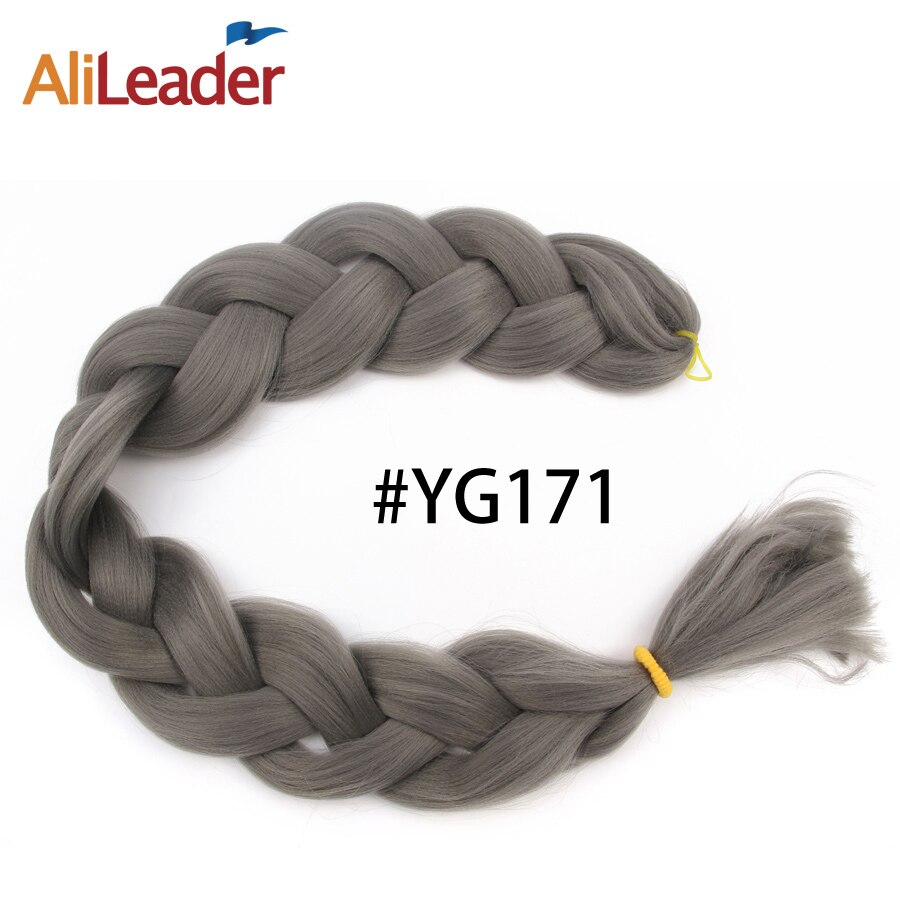 Leeons Jumbo Braid Hair Hair Extension 165g Rainbow Hair Braiding White Braiding Hair Colors Silver Box Braid Hair: yg171