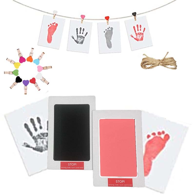 Kit de impresión de huella de mano para bebé recién nacido, almohadillas de tinta no tóxicas, seguro, recuerdos para niños, accesorios para el cuidado del bebé