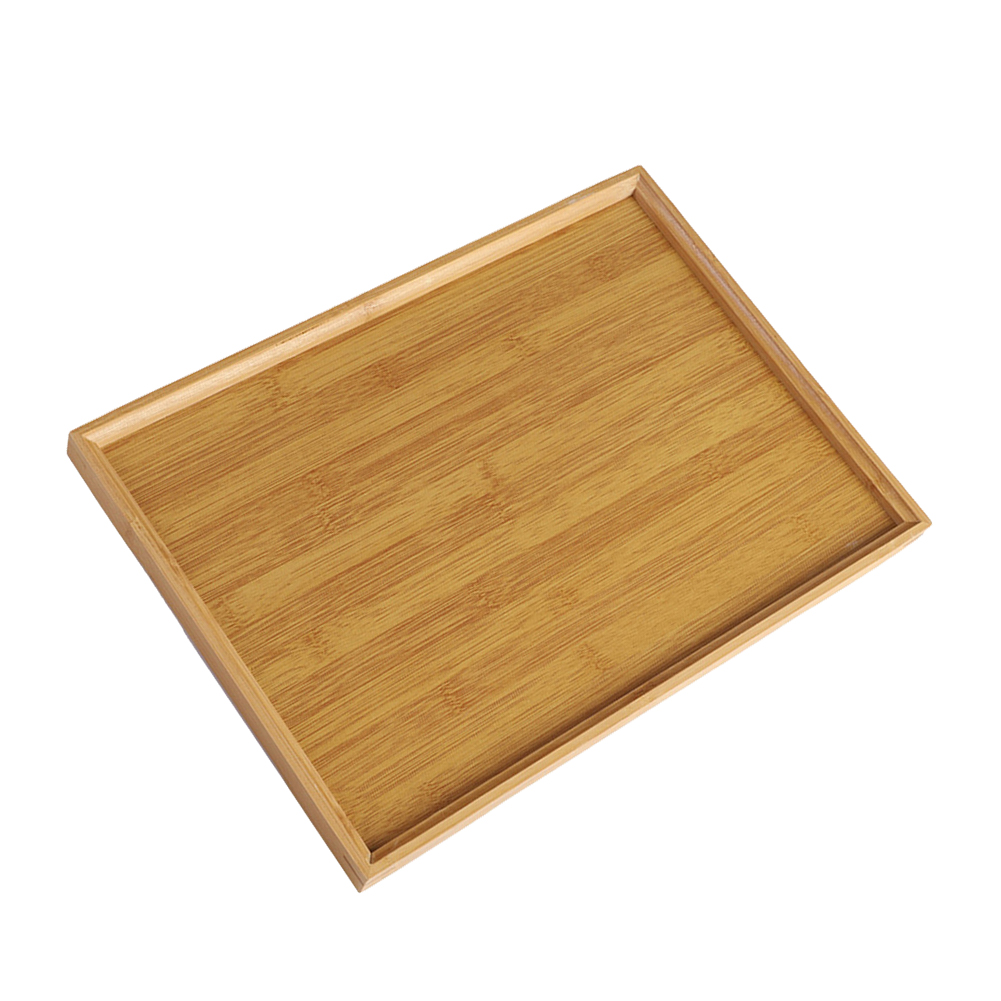 Bandeja de té Rectangular de madera de bambú, bandeja de madera maciza, bandejas para tazas de té, bandeja de soporte para cocina, , barra de té, bandeja de almacenamiento, vajilla