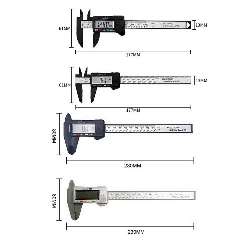 Measuring Tool Strong Plastic Digital Caliper 6 &quot;150mm Messschieber paquimetro measuring instrument Vernier Calipers