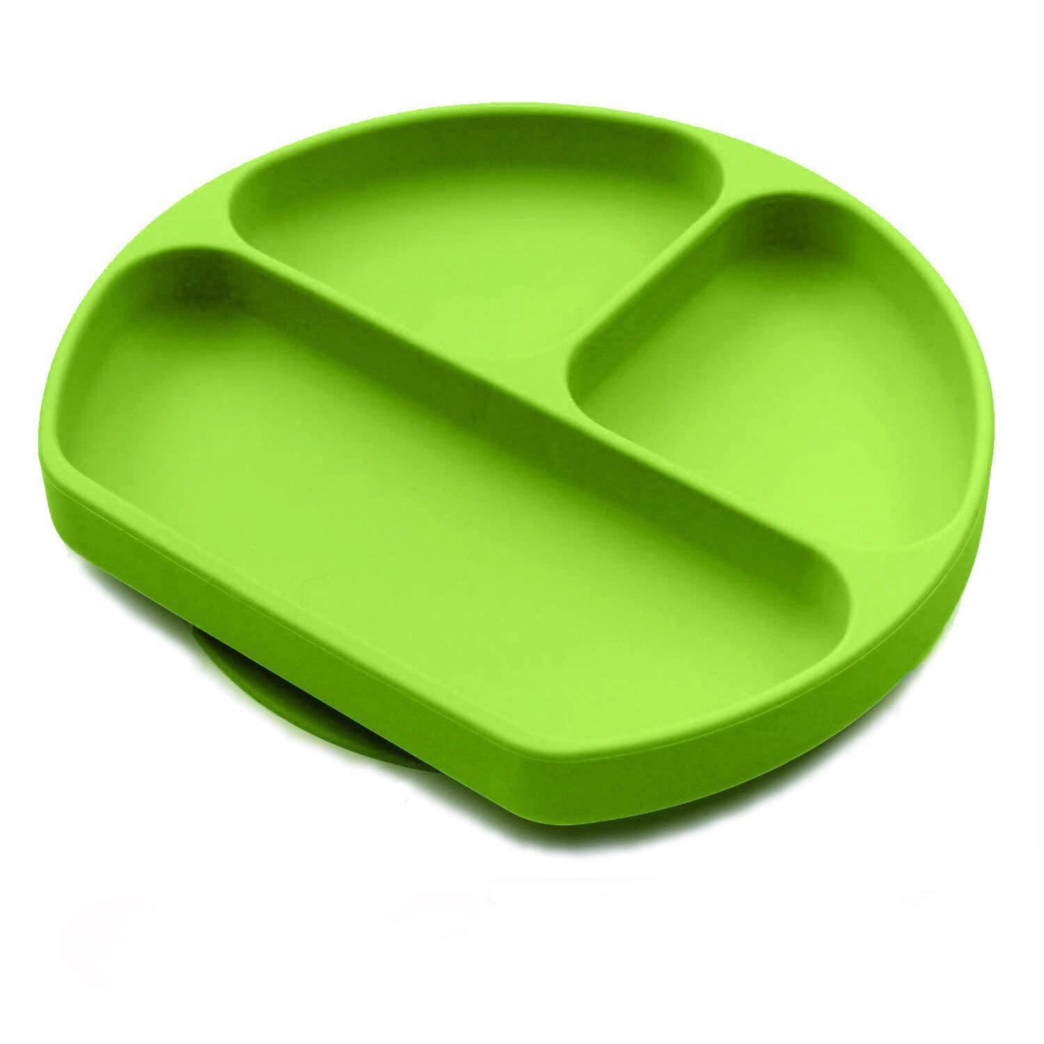 Placas de succión para bebés, manteles individuales de silicona para niños pequeños que se adhieren a bandejas de silla alta y platos de mesa: 1pc Green