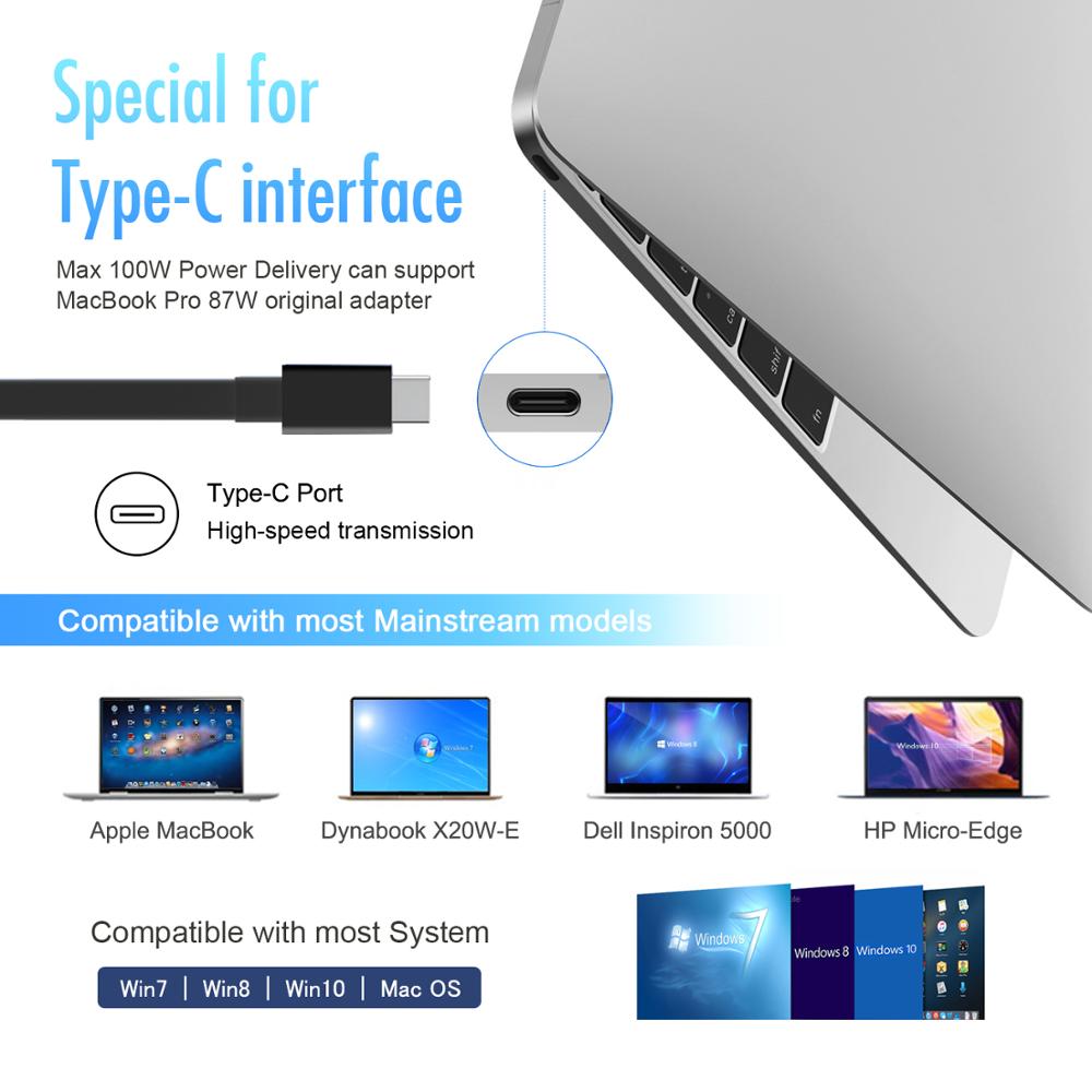 Ifory Type C Hub, Usb C Adapter Met Hdmi/Vga, Ethernet, usb 3.0 Voor Macbook Pro Air Dock Type-C Poorten Splitter Hab