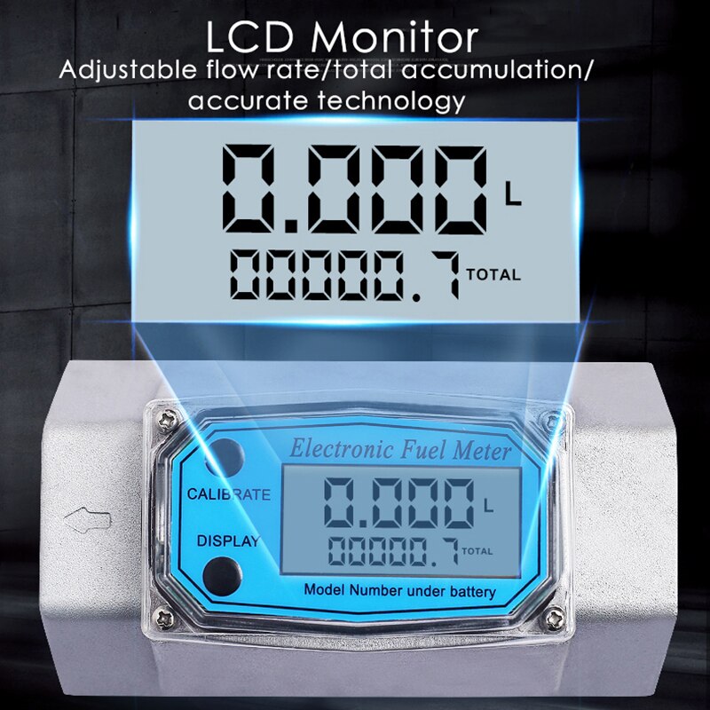 Turbinemeter digital brændstofmåler dieselbrændstofmåler metano vandmåler alkohol caudalimetro brændstofmåler indikator 10-120l/ min