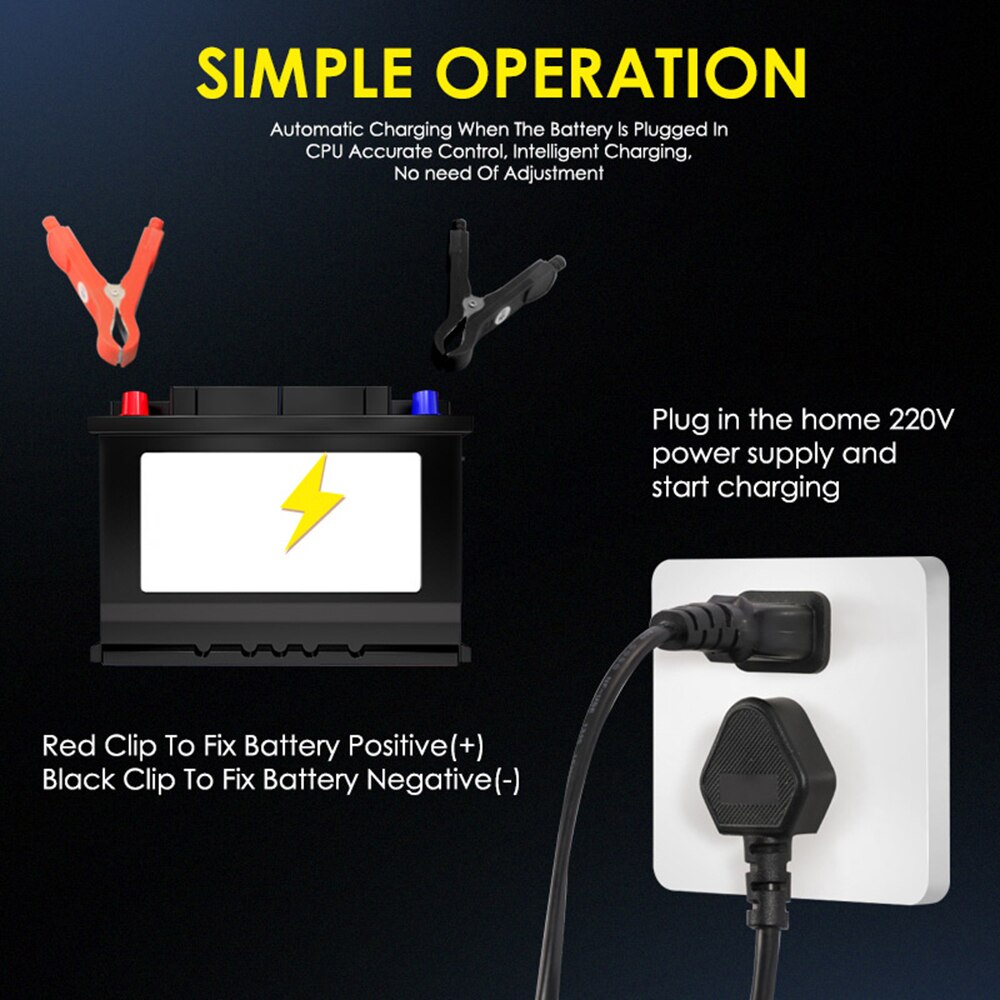 Cargador de batería de coche 110V a 220V a 12V 6A LCD rápido inteligente para Auto coche motocicleta plomo-ácido carga automática de baterías