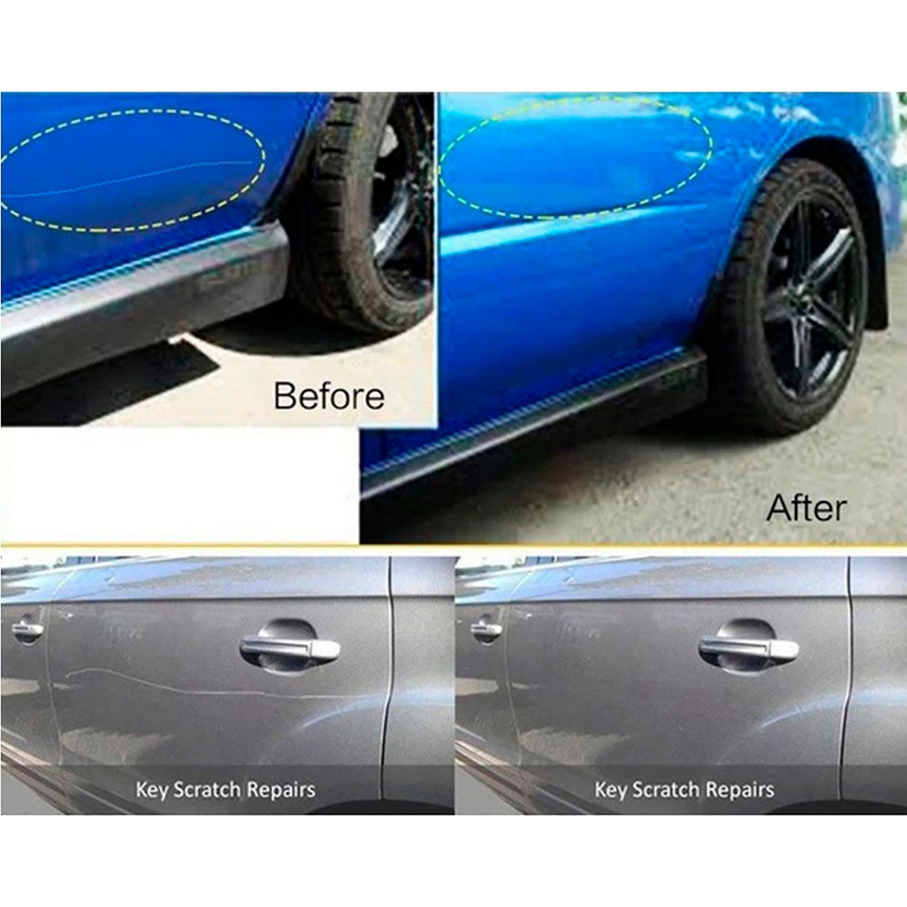 Rotulador Repara Arañazos Pintura Negro Plata Blanco para Coche Pincel Car Scratch Bismark Reparador de Rayaduras de Carrocería DIY