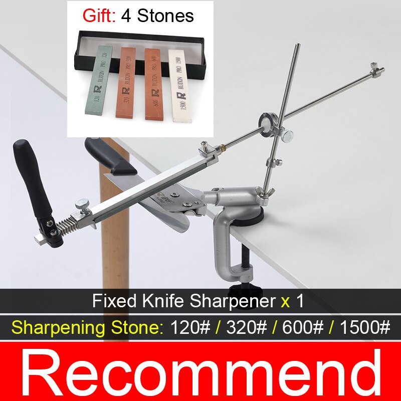 RUIXIN PRO Angle Sharpeners Fixed Knife Sharpener Sharpening System Grit120-10000# Sharpening Stone Aluminum alloy: Recommend Set