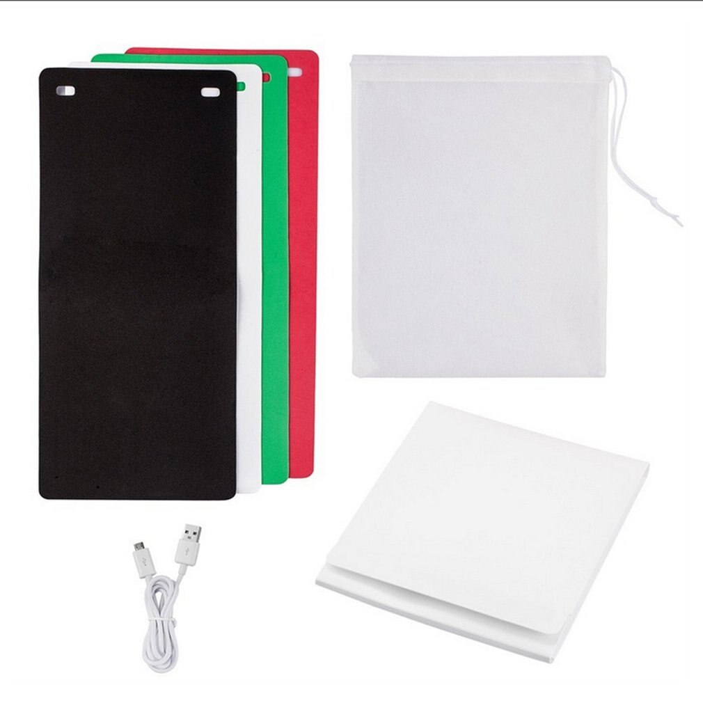 Profissão mini dobrável lightbox fotografia photo studio portátil led luz caixa macia foto fundo kit para dslr câmera