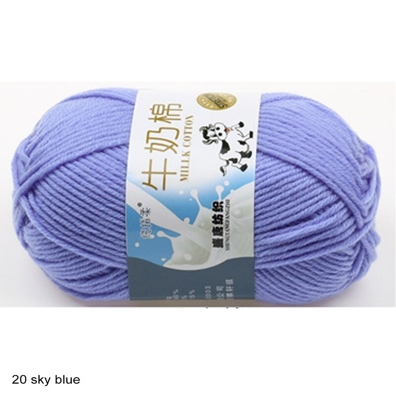 1 Roll Dyed Knitting Yarns Wool Soft Warm Baby Yarn Hand Knitted Yarn Crochet Yarn Milk Cotton Wool Apparel Fabric Accessories: 20 sky blue