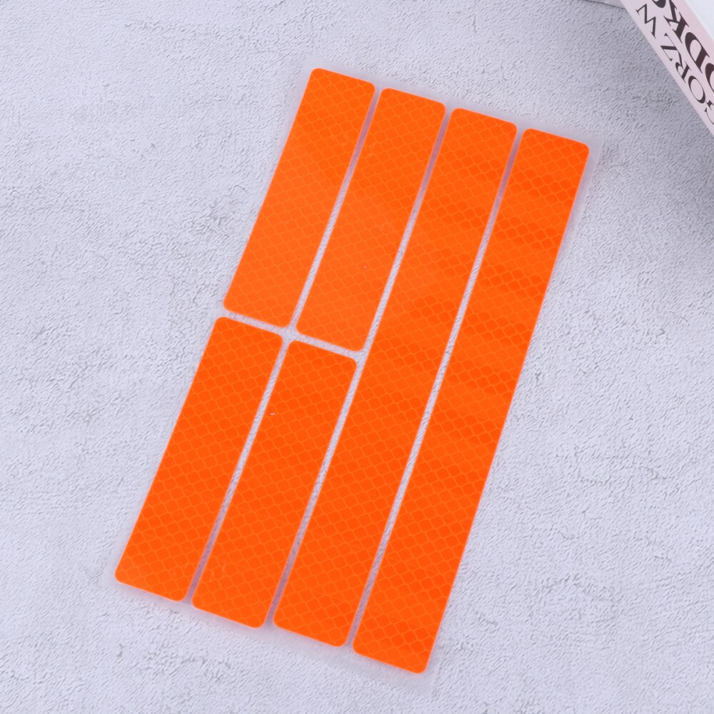 1 Sheet Reflective Sticker Fluorescent Orange Bike Sticker Decorative Sticker Bicycle Sticker For Outdoor Night