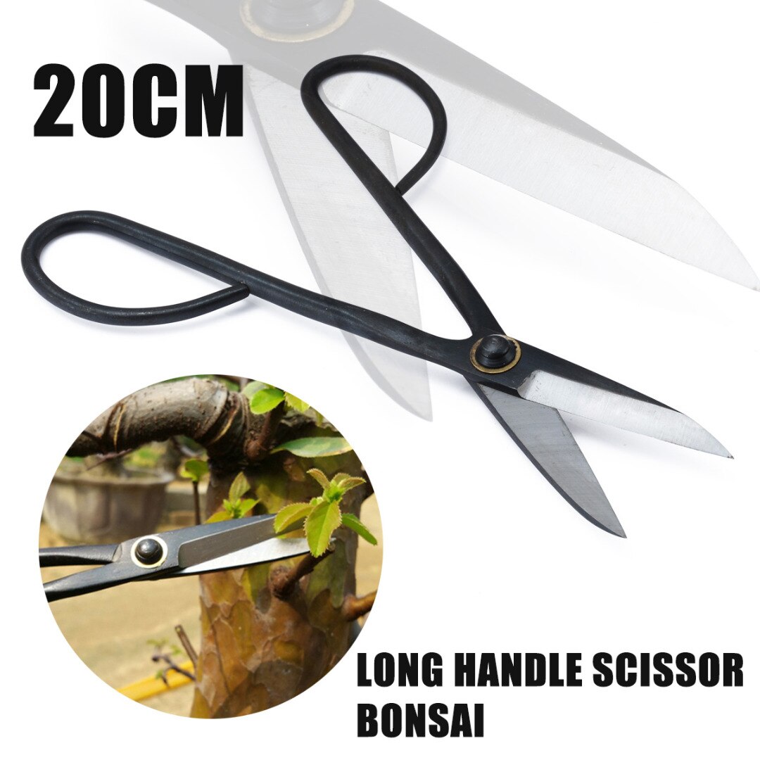 8 ''stahl Haushalt Bonsai Schere Schere Lange Griff Scissor für Garten Pflanze Baum Beschneiden Werkzeuge Schwarz