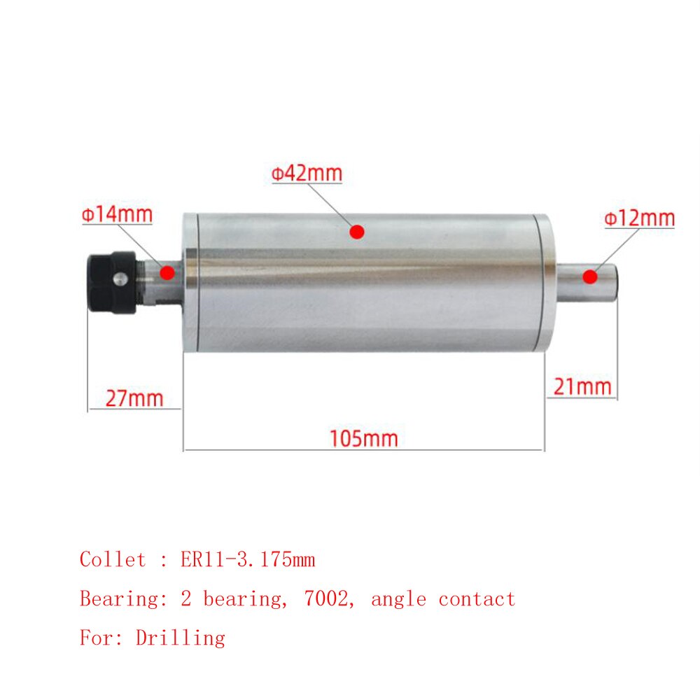 1pc CNC machine tools motorized spindle 36mm 42mm with ER11 collet spindle motor drilling and tapping grinding