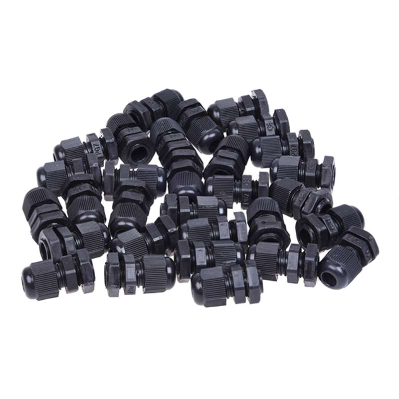 30Pcs PG07 3mm to 6.5mm Diameter Cable Glands Plastic Fasteners