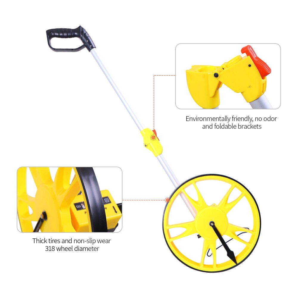 318mm Collapsible Mechanical Distance Measuring Wheel Handheld Wheel Range Finder Distance Measuring Tool Machine