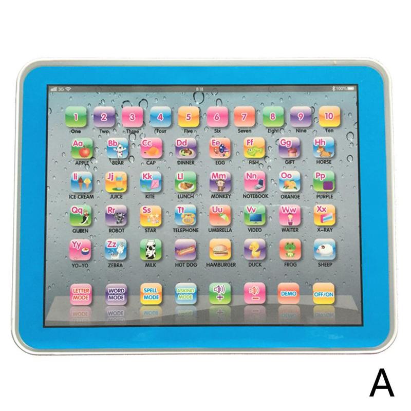 Girls Baby for Kid Electronic Touch Tablet Computer Children Tablet Pad Educational Learning Toys for Boys: blue