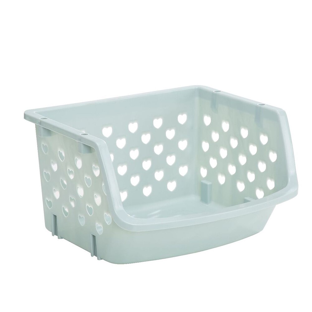 Stackable Single-deck Fruit Vegetable Storage Box Kitchen Organizer Basket Shelf: Green