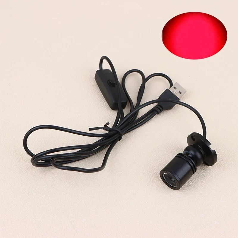 Mini led-spotlight med 3w smykkedisplays og  dc5v med kontakt, usb-interface, butiksskab, legetøjsdekoration, fokuslys til skrivebordet: Gul