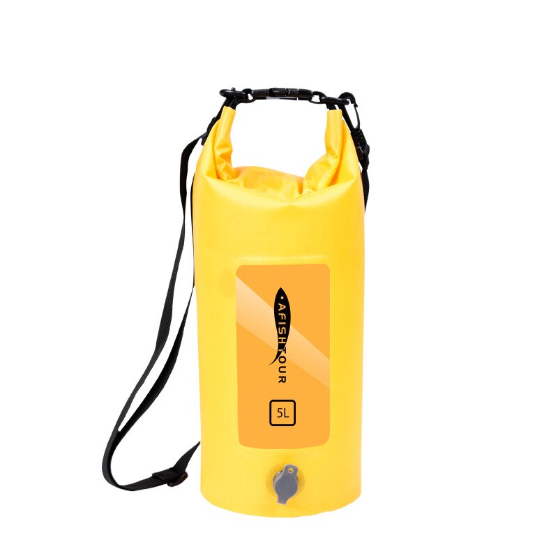 Mochila seca impermeable de 5L, bolsa flotante de agua, saco de rodillo superior, piscina, Rafting, Kayak, río, senderismo, Canoing, navegación: YELLOW