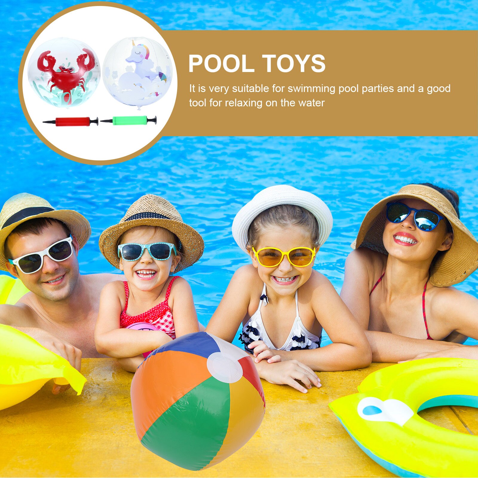 2pcs Inflatable Beach Balls Water Balloons PVC Playing Ball Funny Beach Ball