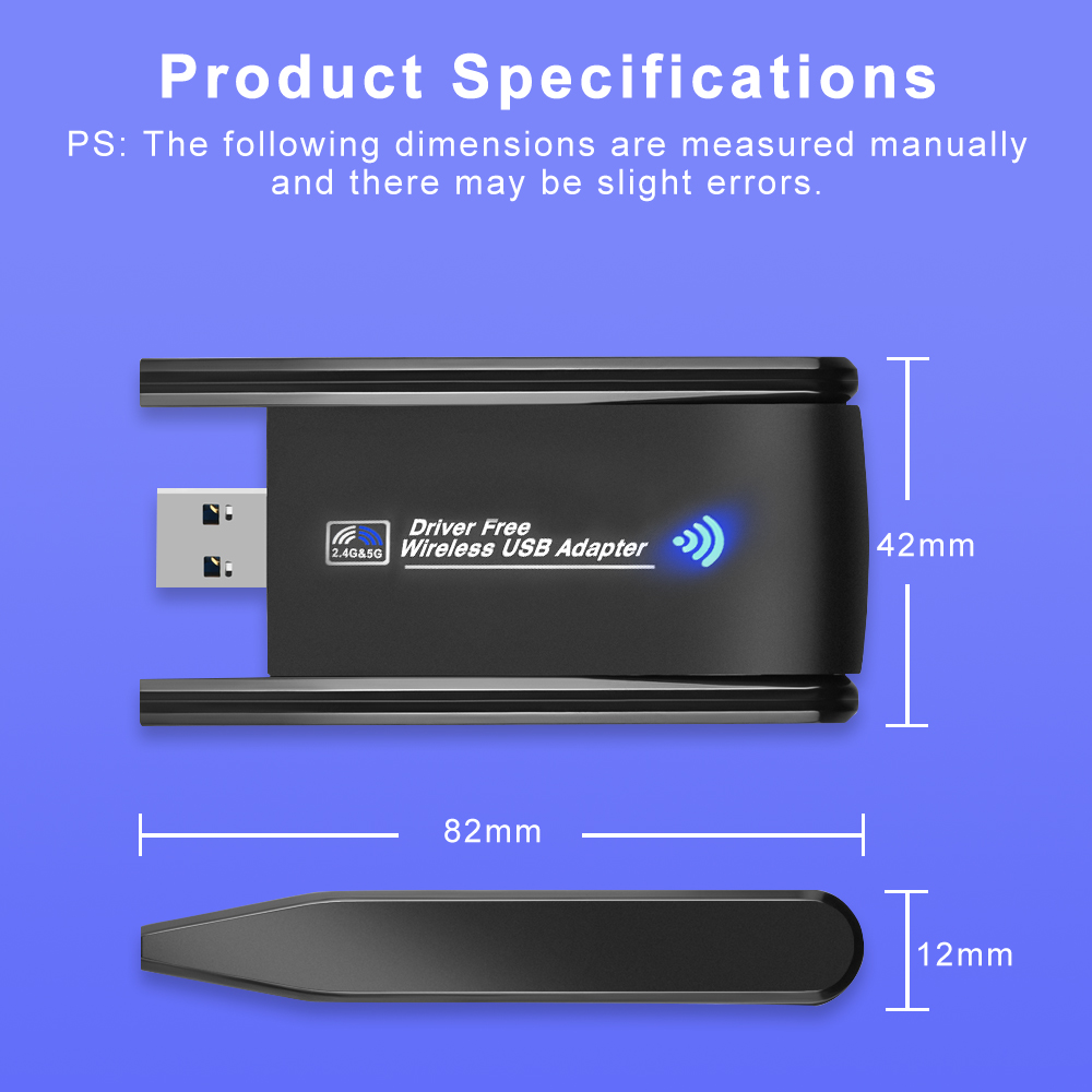 Wifi usb 3,0 adapter 1300mbps bluetooth 5,0 dual band 2,4 ghz/5ghz wifi usb für pc desktop laptop netzwerk karte drahtloser empfänger