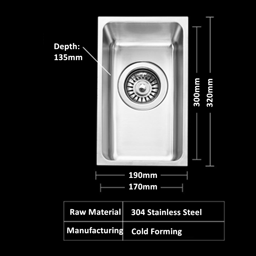 JayCreer Edelstahl Rechteck Waschbecken Für RV, Boot, Marine......