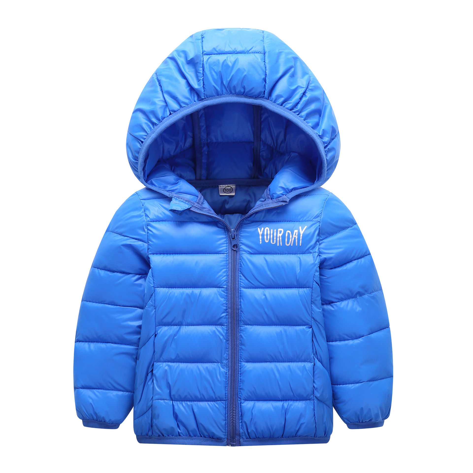 kinderen winterjas jongen cartoon beneden katoen pad baby meisje Donald Duck capuchon kinderkleding: Sky  Blue / 4T
