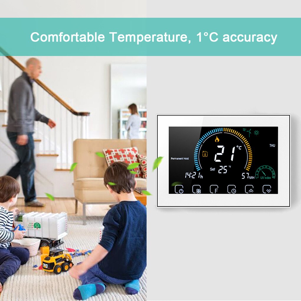 WiFi Smart Programmable Room Thermostat Backlit LCD Electric Heating Controller BHT-8000-GALW