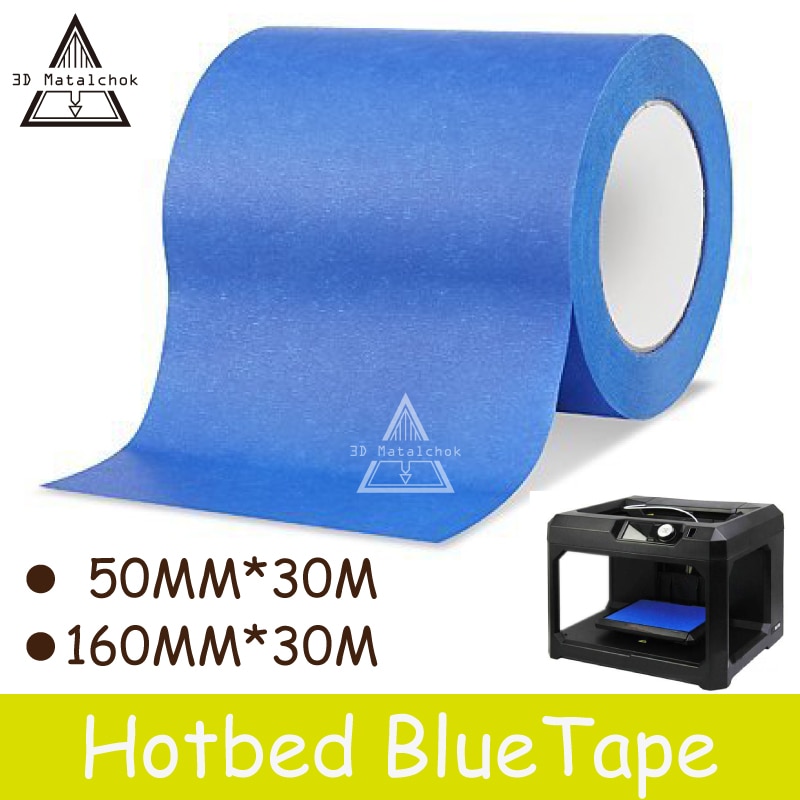 3D Printer Parts Blue Tape 50MM/160MM wide 30M 50MM*30M/160MM*30M Reprap bed tape,painters masking tape