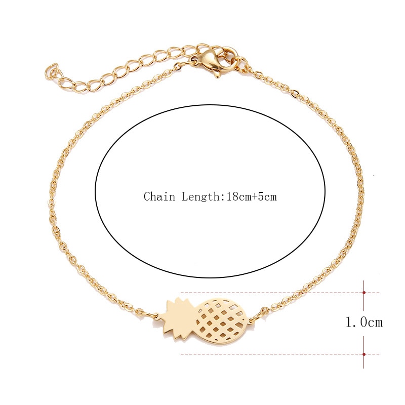 DOTIFI Stainless Steel Bracelet For Women Gold And Silver Color Pineapple Pulseira Feminina Lover's Engagement Jewelry