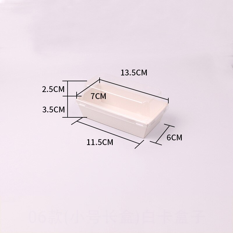 10pcs Rectangular/Square Kraft Paper Box Sandwich Wrapping Boxes With Plastic Clear Lids Cake Bread Snack Bakery Food Packing: 11