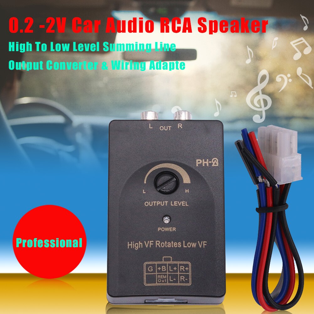 1 Pcs Auto Stereo Level Converter Hoog Naar Laag Lijn Uitgang Audio Converter Auto Speaker Level Converter Adapter Voor Cd vcd Dvd: Default Title