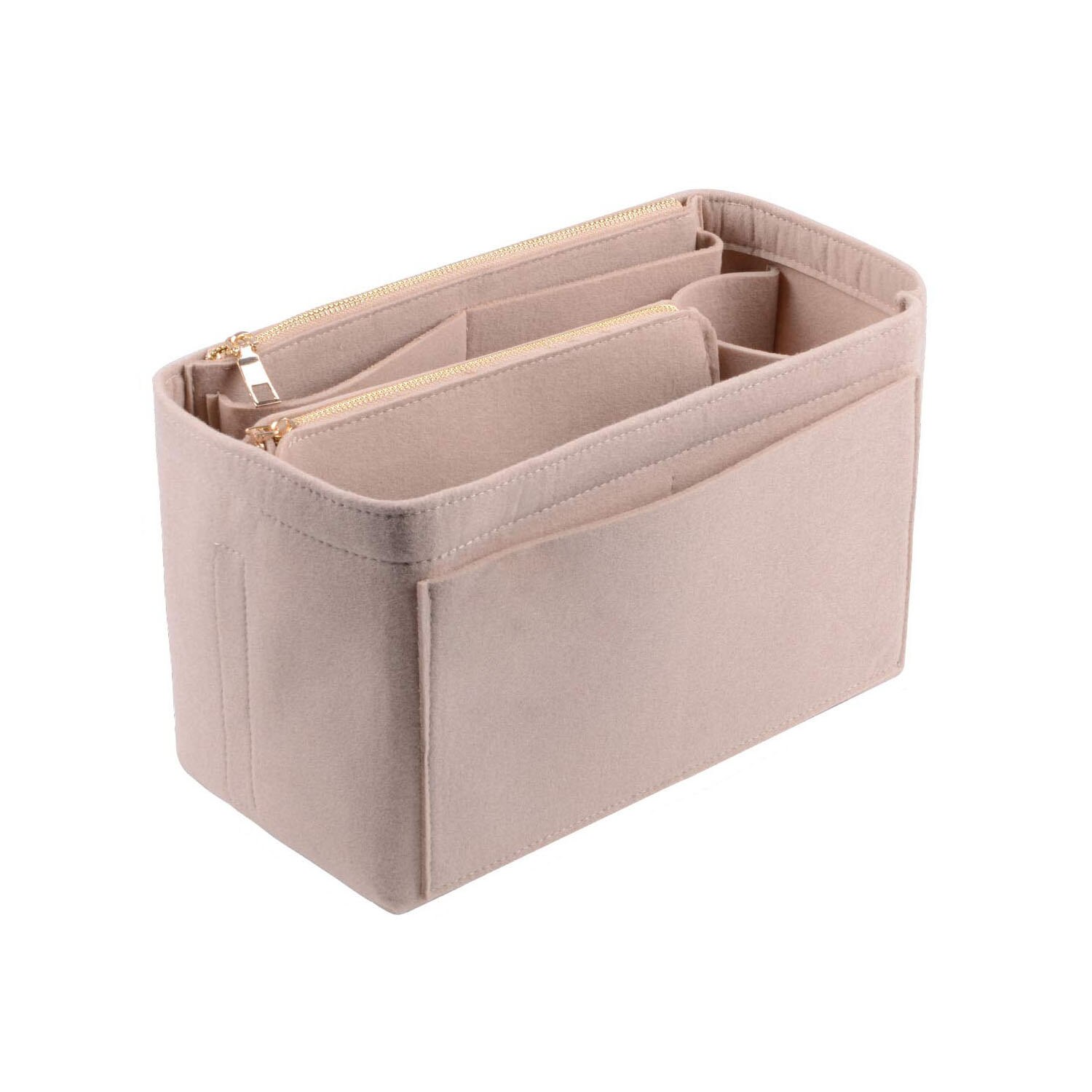 Purse Organizer Insert, Premium Vilt Bag Organizer voor Handtas handtas Tassen/Cosmetische Toilettas opbergtas: 24X15X13 cm / Beige