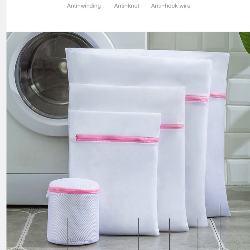5 größe Gittergewebe Wäsche Tasche einstellen Polyester Hause Organizer Grob Netto Wäsche Korb Wäsche Taschen für Waschmaschinen Gittergewebe Bh tasche