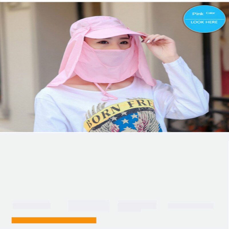 Vissershoed uv-beschermende zonnehoed opvouwbaar afneembaar zomer heren dames zonnepet voor wandelen strand ed kampeeruitrusting: Roze