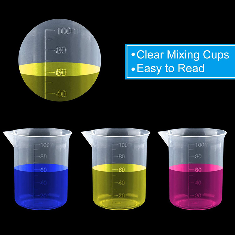 100 ML 10Pcs Kunststoff Absolvierte Messbecher Flüssigkeit Container Epoxy Harz Silikon, Der Werkzeug Transparent Mischen Tasse