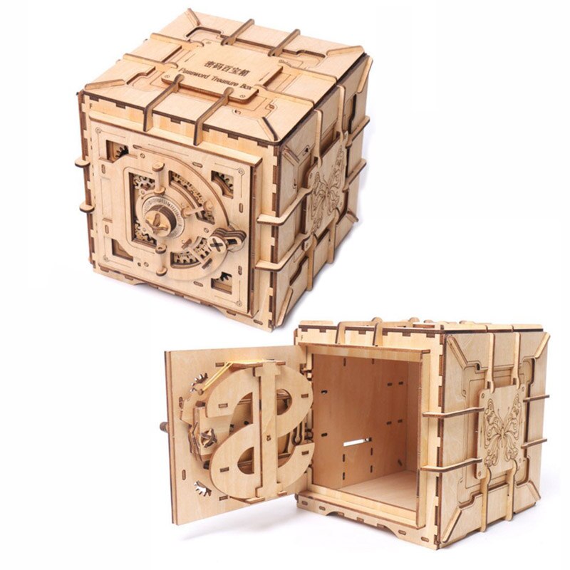 UGEARS 70031 Treasure Box/doos, 3D-houten kit zonder lijm